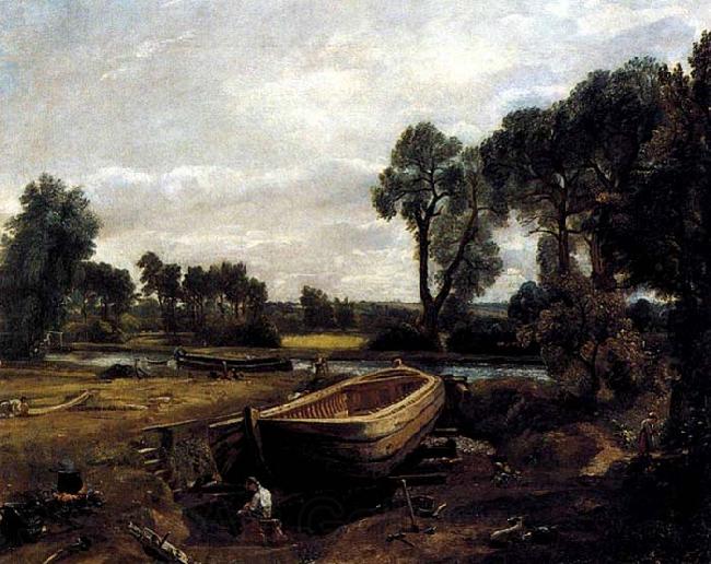 John Constable Boat-Building on the Stour